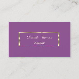 Elegant Modern,Violet ,Gold Frame Business Card