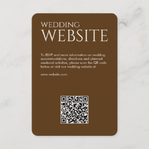 Elegant Modern Walnut Brown Wedding Enclosure Card