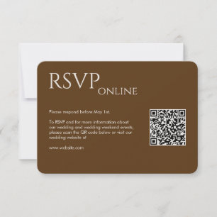 Elegant Modern Walnut Brown Wedding RSVP Card
