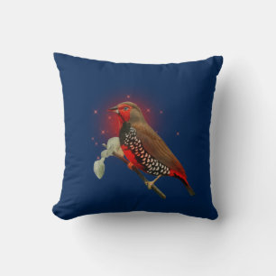 Elegant Modern Watercolor Bird Blue Throw Pillow