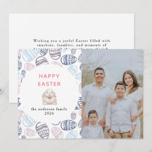 Elegant Modern Watercolor Eggs Happy Easter Photo Holiday Card