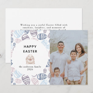 Elegant Modern Watercolor Eggs Happy Easter Photo Holiday Card