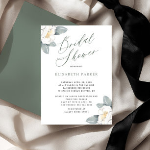 Elegant modern watercolor floral bridal shower invitation