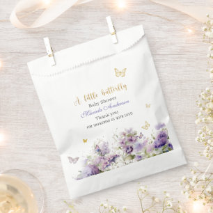 Elegant Modern Watercolor Gold Butterfly Kisses Ba Favour Bag