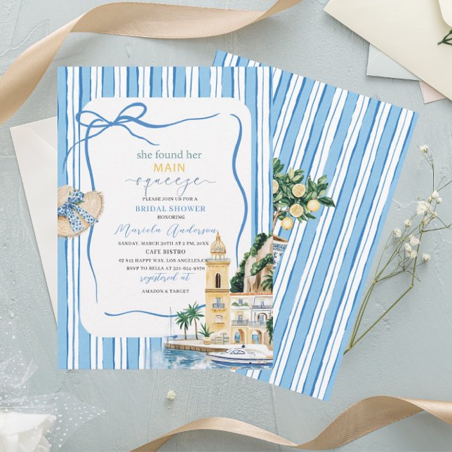 Elegant Modern  Watercolor Main squeeze bridal sho Invitation (Creator Uploaded)