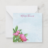 Elegant Modern Watercolor Pink Peonies Floral Card (Front)