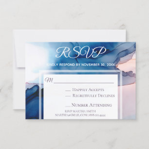 *~*  Elegant  Modern Watercolor RSVP Wedding RSVP Card