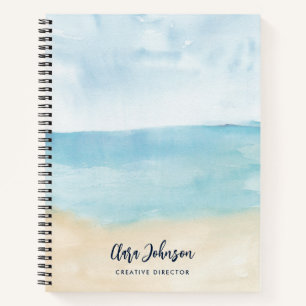 Elegant Modern Watercolor Script Custom Notebook