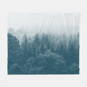 Elegant Modern Watercolor Woods Fleece Blanket