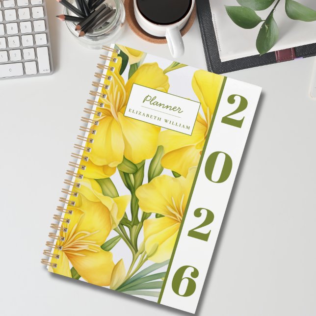 Elegant Modern Watercolor Yellow Floral  (Créateur téléchargé)