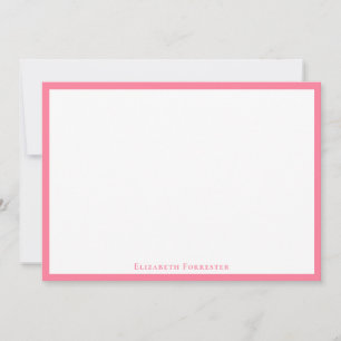 Elegant Modern Watermelon Border Flat Note Card