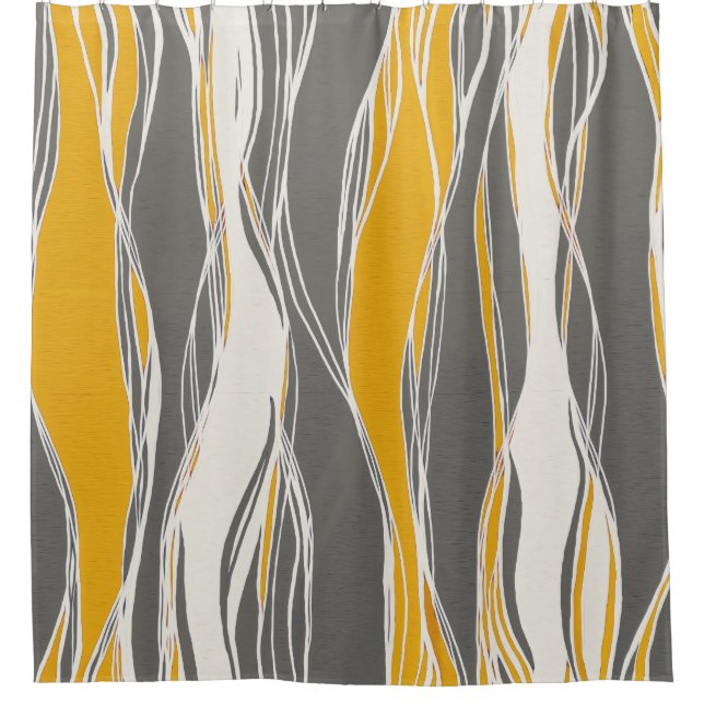 Elegant, modern, waves, lines, light grey, yellow (Front)