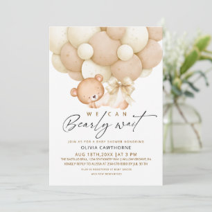 Elegant & Modern We can Bearly Wait Baby Shower Invitation