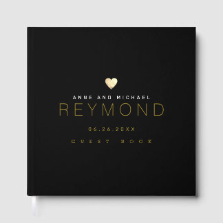 Elegant Modern Wedding black & white Guest Book