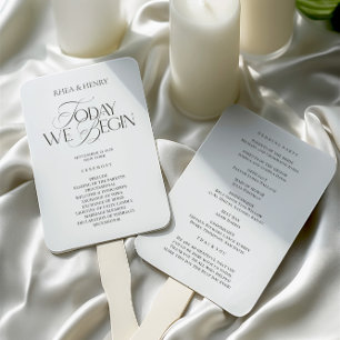 Elegant Modern Wedding Ceremony Program Hand Fan