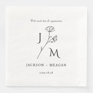 Elegant Modern Wedding Dinner Party Paper Napkin