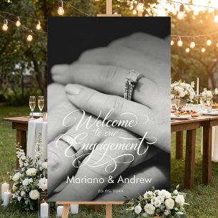 Elegant modern wedding engagement acrylic sign
