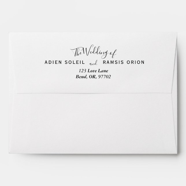 Elegant Modern Wedding Envelope (Back (Top Flap))