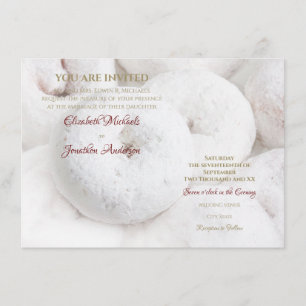 Elegant Modern Wedding Ethereal White Doughnuts Invitation