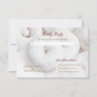 Elegant Modern Wedding Ethereal White Doughnuts RSVP Card