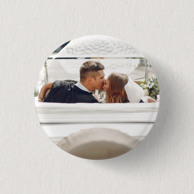 Elegant Modern Wedding Favour Photo 1 Inch Round Button (Front)