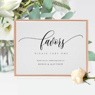 Elegant Modern Wedding Favours Sign