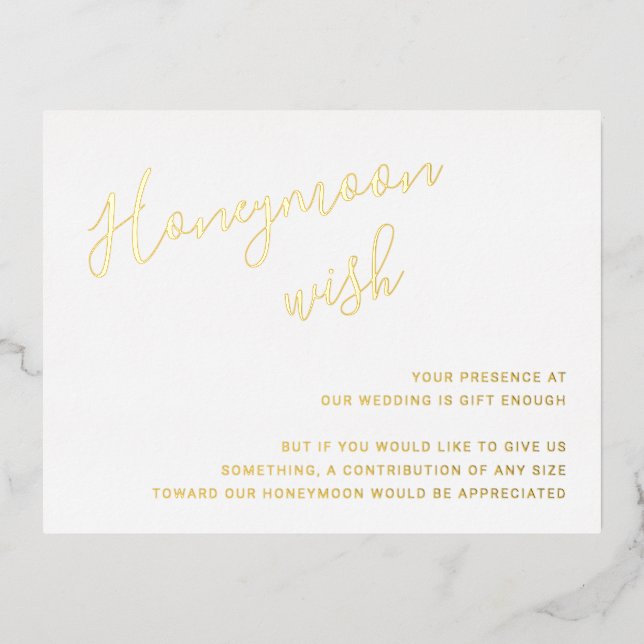 Elegant Modern Wedding Foil Enclosure Card (Front)