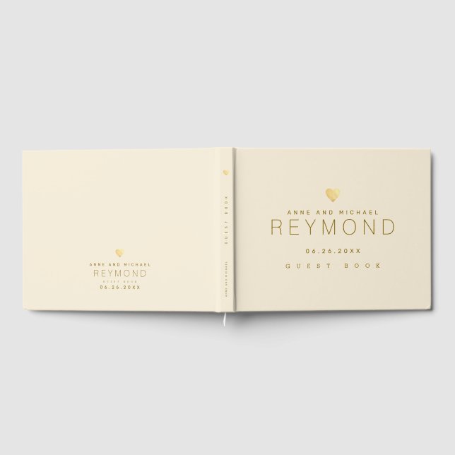 Elegant Modern Wedding guest-book beige Guest Book (Full)