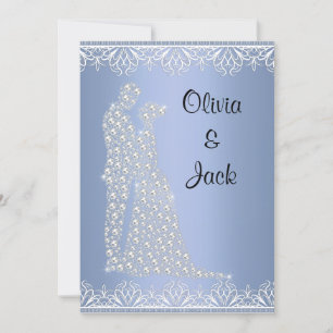 ELEGANT & MODERN WEDDING INVITATION BLUE