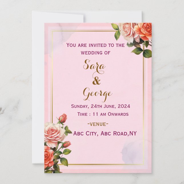 Elegant Modern Wedding Invitations  (Front)