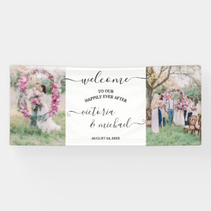 Elegant modern wedding photo picture Welcome Banner