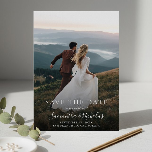 Elegant Modern Wedding Photo Save the Date (Creator Uploaded)