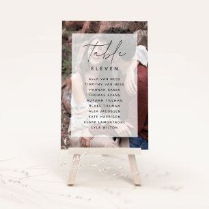 Elegant Modern Wedding Photo Seating Chart Table Number