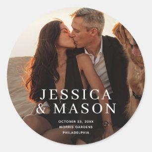 Elegant Modern Wedding Photo Stickers