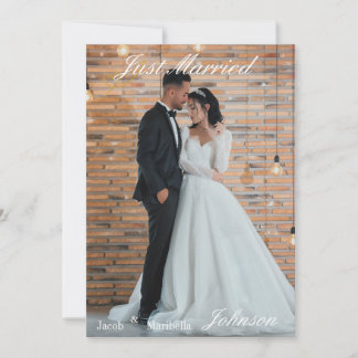 Elegant Modern Wedding Photo Thank You Invitation