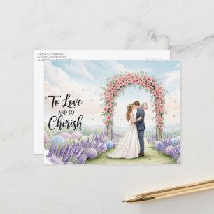 Elegant modern wedding postcard