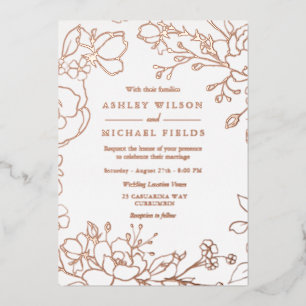 Elegant Modern Wedding Real Rose Gold Floral