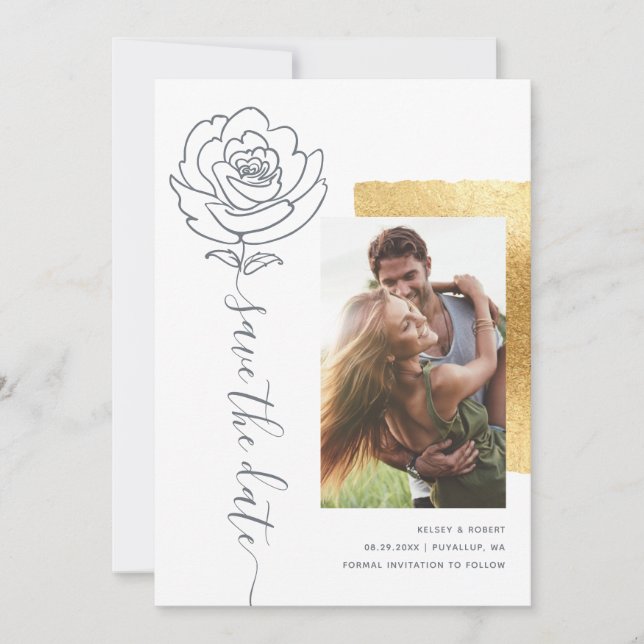 Elegant Modern Wedding Save the Date Invitations (Front)