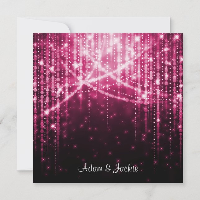 ELEGANT & MODERN WEDDING SPARKLE PINK INVITATION (Front)