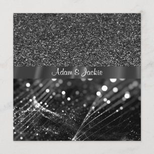 ELEGANT & MODERN WEDDING SPLIT Black and white Invitation