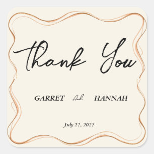 Elegant Modern Wedding Square Sticker
