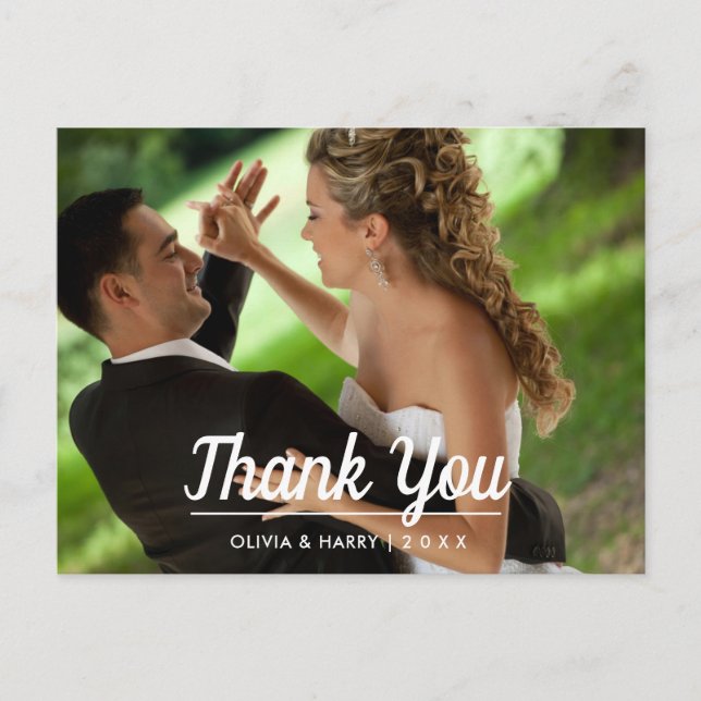 Elegant Modern | Wedding Thank You Postcard (Front)