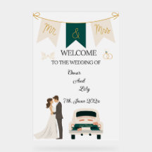 Elegant Modern Wedding Welcome Acrylic Sign.