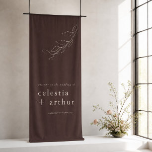 Elegant Modern Wedding Welcome Botanical Banner