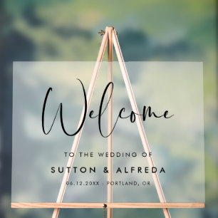 Elegant & Modern Wedding Welcome Frosted Acrylic Sign