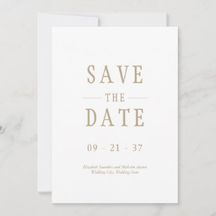 Elegant Modern Wedding White Gold Save The Date