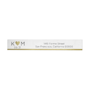 Elegant modern wedding white wraparound address label