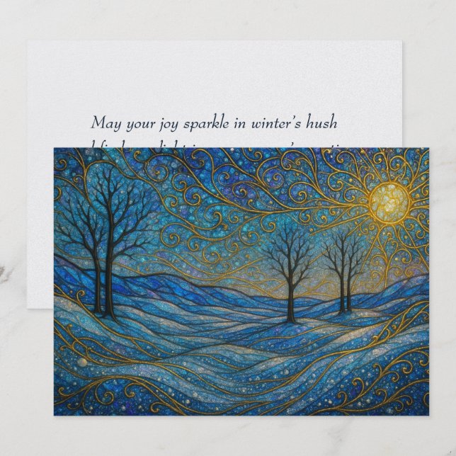 Elegant Modern Whimsical Unique Boho Holiday Card (Front/Back)