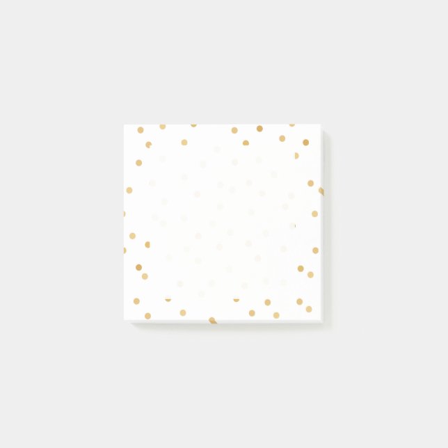 Elegant Modern White and Gold Confetti Dots Post-it Notes (Front)
