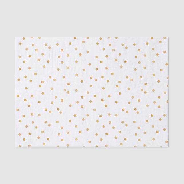 Elegant Modern White and Gold Confetti Dots Tissue Paper (Front)